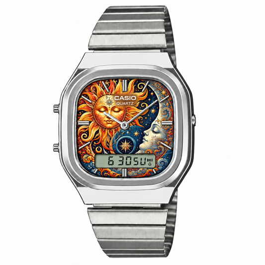 Casio AQ-240 Güneş-Ay Silver by Club Wear