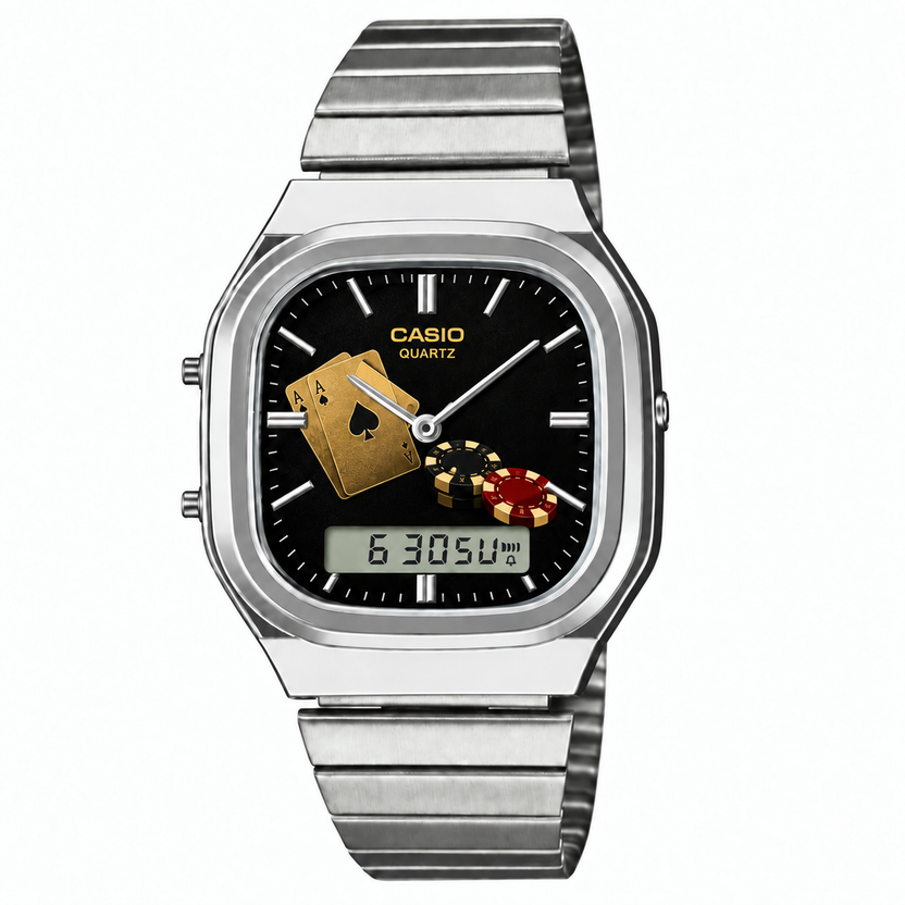 Casio AQ-240 Casino Royale Silver by Club Wear
