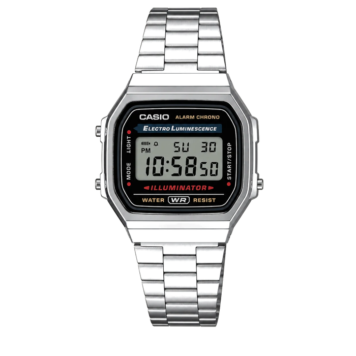 Casio A168 Silver Classic by Club Wear