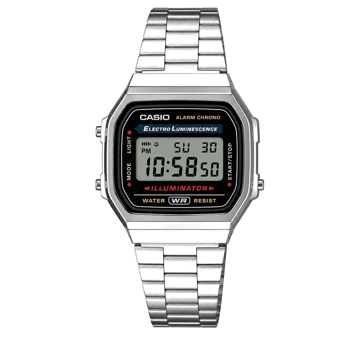 Casio A168 Silver Classic by Club Wear