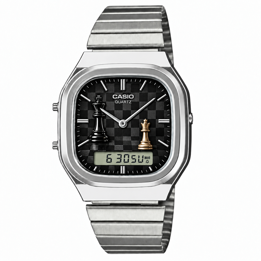Casio AQ-240 Royal Chess Silver by Club Wear