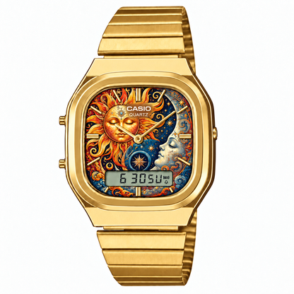 Casio AQ-240 Güneş-Ay Gold by Club Wear
