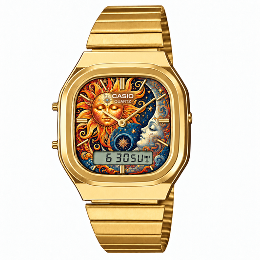 Casio AQ-240 Güneş-Ay Gold by Club Wear