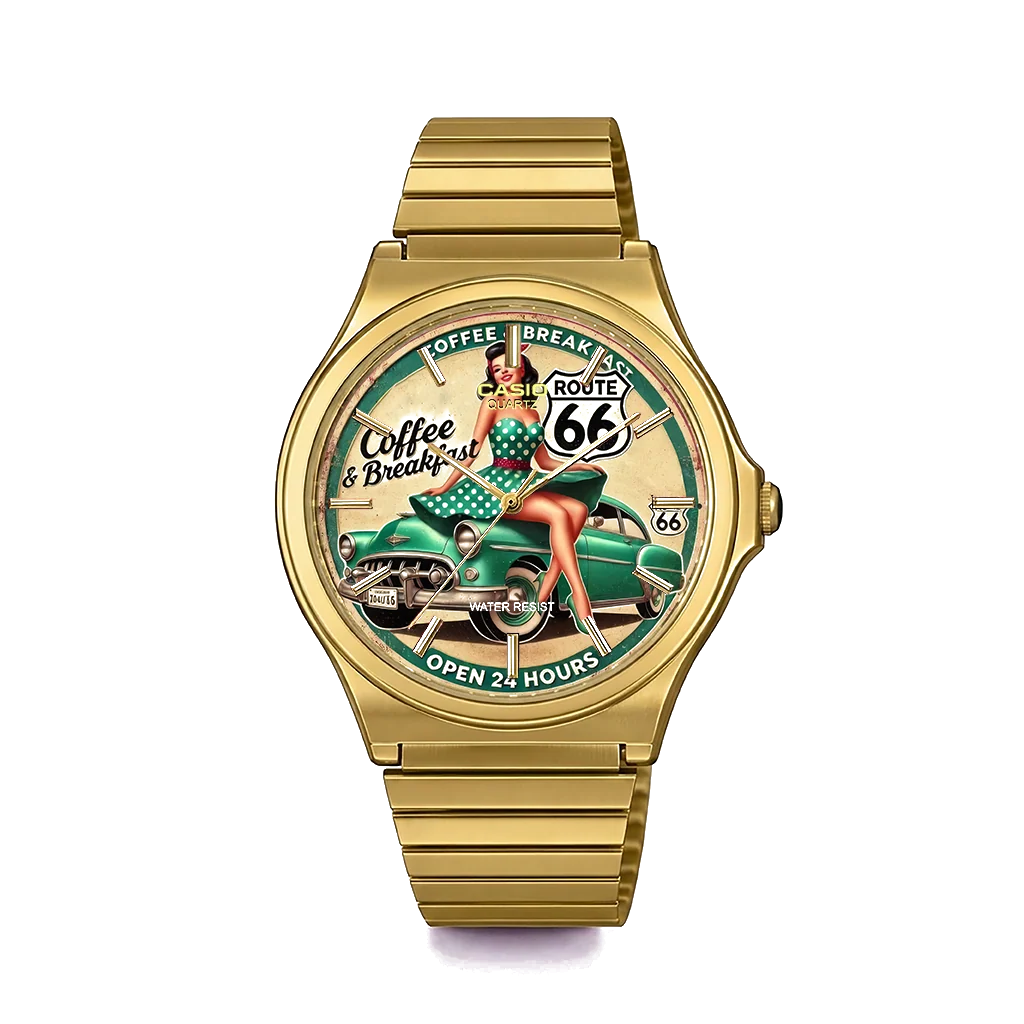 Casio MQ-24 Gold Route 66 Pin-Up | Club Wear Custom