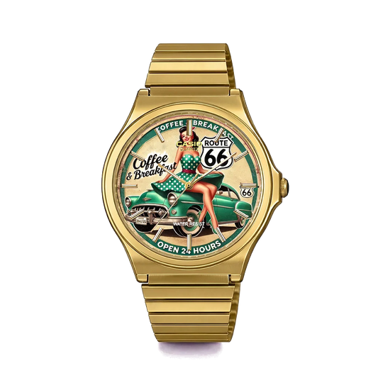 Casio MQ-24 Gold Route 66 Pin-Up | Club Wear Custom
