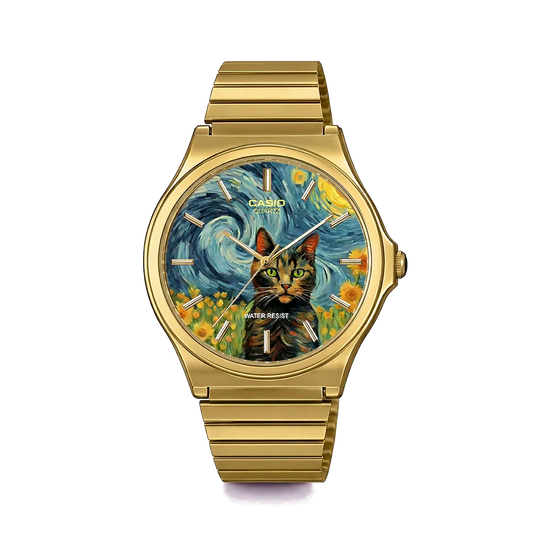 Casio MQ-24 Gold Van Gogh Cat